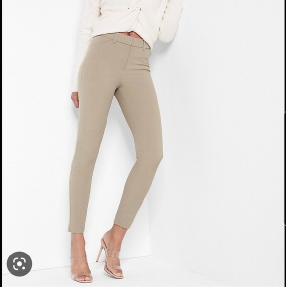 Express Pants - Express Editor High Rise Skinny Cream Pants Business Casual Luxury Minimalist